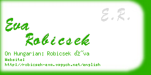 eva robicsek business card